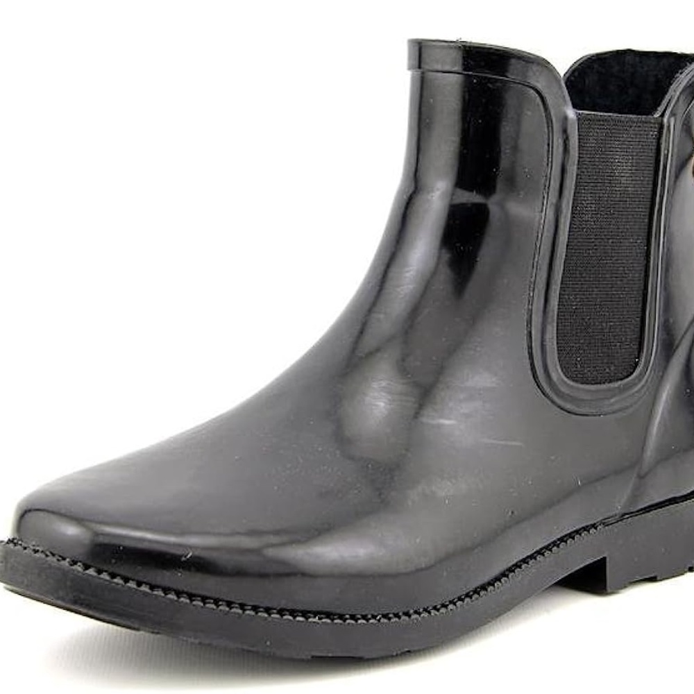 Michael Kors Charm Black Rubber Chelsea Rain Boots